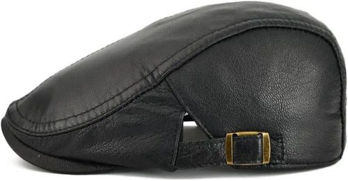 Vista 2 de VOBOOM Gorra de hiedra de cuero genuino ajustable para hombres y mujeres