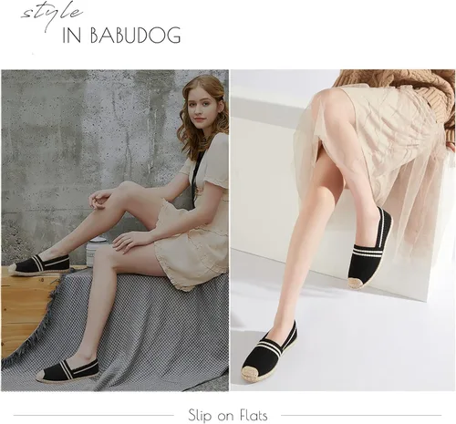 Vista 5 de BABUDOG Mocasines para mujer, zapatos de malla sin cordones, zapatos planos blancos transpirables para mujer