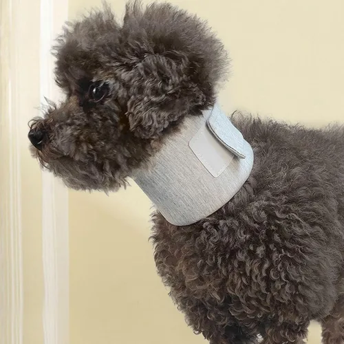 Vista 2 de Collar de soporte para el cuello del perro, ajustable para evitar lamer con algodón de primera calidad y gancho y bucle para proteger tu área