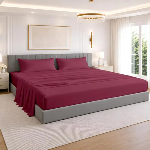Vista 13 de SGI bedding Juego de sábanas de 4 piezas de 84 x 84 pulgadas, tamaño King Emperor/Wyoming, 100% algodón egipcio, bolsillo profundo de 15 pulgadas