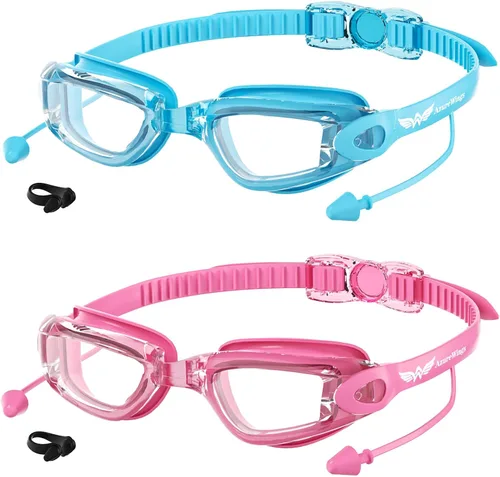 Vista 12 de Paquete de 2 gafas de natación sin fugas, antivaho y UV, gafas de natación para adultos, hombres y mujeres, lentes de policarbonato con espejo HD