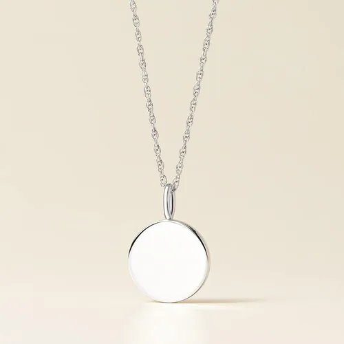 Vista 2 de SCAMPER & CO Abalorios grabables de plata de ley con estampado en blanco para mujeres y niñas, collar con dije rodio o chapado en oro amarillo