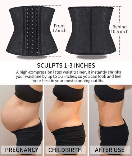 Vista 4 de YIANNA Waist Trainer for Women Latex Underbust Waist Cincher Corset Sport Girdle Hourglass Body Shaper