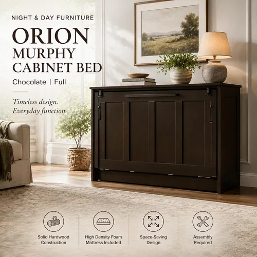 Vista 2 de NIGHT & DAY Furniture Orion Murphy - Armario con colchón (chocolate, matrimonial)