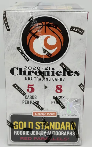 Vista 3 de Caja al menudeo de Panini Chronicles 2020-21 de tarjetas de intercambio de la NBA (40 tarjetas por caja)