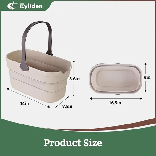 Vista 8 de Eyliden Cubo plegable, para limpieza de trapeador, camping, portón trasero