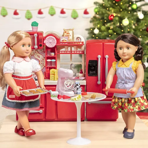 Vista 2 de Our Generation - Master Baker Set - Juego de hornear - Sombrero y delantal de chef - Accesorios para muñecas de 18 pulgadas - Juego de simulación