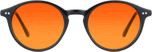 Vista 35 de TIJN Gafas de bloqueo de luz azul para hombres y mujeres, gafas de montura redonda gruesa vintage