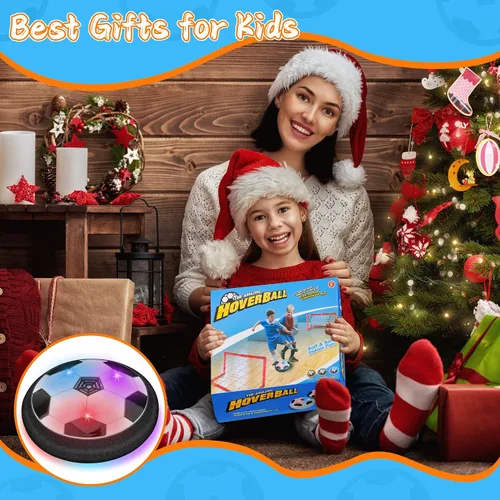 Vista 6 de Nazano Balón de fútbol LED Hover, juego de fútbol flotante con 2 porterías, juego de fútbol interior para niños y niñas, regalos de cumpleaños