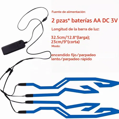 Vista 6 de 4 luces para casco de motocicleta, luz de señal de conducción nocturna, luz EL, 3 modos de luz LED para casco, kit de accesorios de decoración