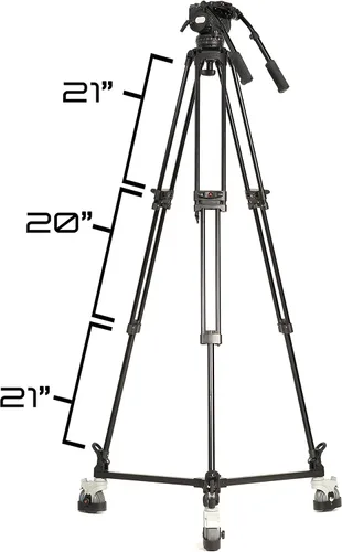 Vista 5 de E-Image EG25A2D - Kit de trípode y carrito de aluminio de 2 etapas (3.937 in)
