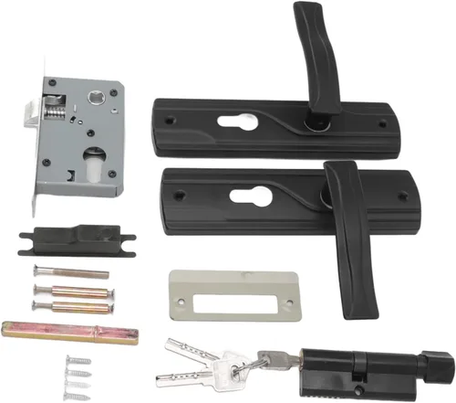 Vista 8 de Juego de manijas y cerraduras de puerta delantera, cerradura universal para puerta de casa, juego de llaves de palanca de puerta, cerradura