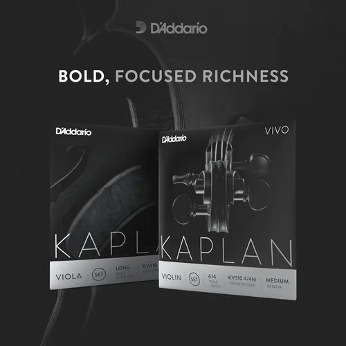 Vista 2 de D'Addario Kaplan Vivo - Cuerda de viola individual A - KV411 LM - Cuerdas de viola - Escala larga, tensión media