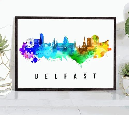 Vista 12 de Póster de Kazan Skyline Rusia, pintura de paisaje urbano de Kazan, póster de Rusia, paisaje urbano de Kazán y estampado de monumentos, arte de pared