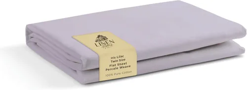 Vista 20 de Sábanas de 100% algodón percal, tamaño individual, 1 sábana encimera, ropa de cama fresca, resistente y transpirable, celeste