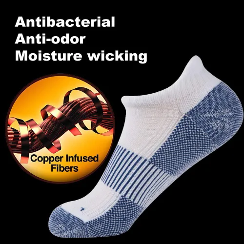 Vista 5 de FOOTPLUS Calcetines unisex de compresión de tobillo para fascitis plantar, soporte de arco de circulación, para golf, correr, senderismo