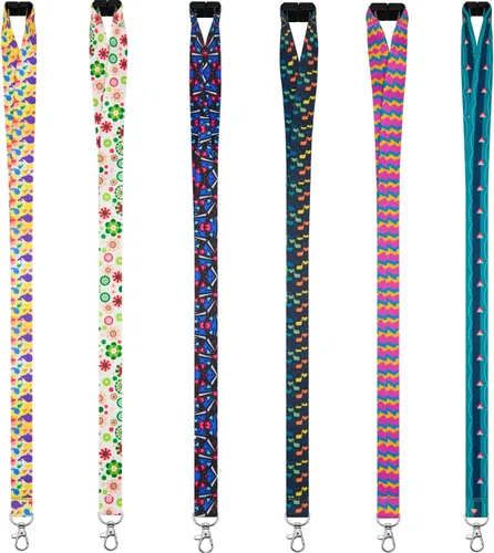 Vista 2 de YOUOWO Paquete de 6 cordones para tarjetas de identificación para crucero, lindas llaves para niños y mujeres, tarjetero, tarjeta de barco