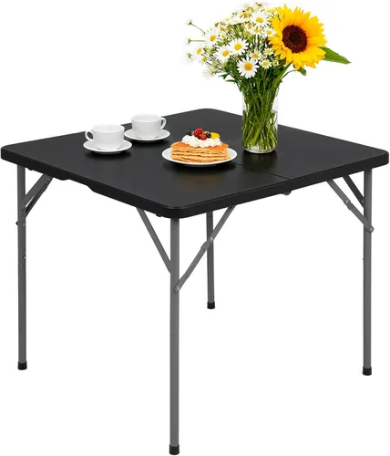 Vista 9 de PayLessHere Mesa plegable de plástico para fiestas, bodas, camping, oficina con asa de transporte (blanco, 6 pies)