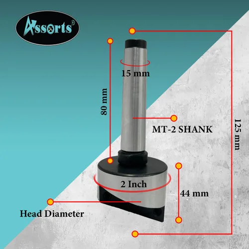 Vista 4 de Cortador de moscas de diámetro de cabeza de 2" pulgadas (1.969 in) para fresado y máquina de torno con broca de inserción de carburo reemplazable