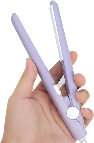 Vista 5 de Plancha de pelo simple, tamaño pequeño, mini rizador de plancha, para cabello rizado y liso