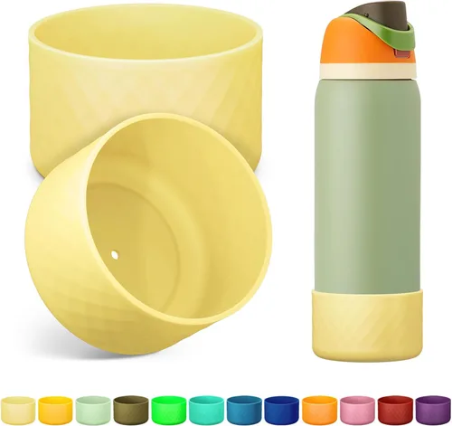 Vista 46 de 2 botas de silicona para botella de agua Owala de 24 onzas, 32 onzas, 40 onzas, funda protectora antideslizante para botellas de agua de acero
