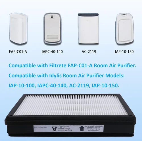 Vista 3 de Paquete de 2 filtros de repuesto IAF-H-100A True Idylis A, compatible con FAP-C01-A, Idylis purificadores de aire AC-2119, IAP-10-100, IAP-10-150