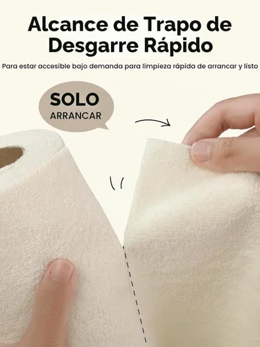 Vista 2 de Fantasticlean Rollo de paño de limpieza de microfibra, paquete de 40, toallas de microfibra extraíbles, 12 x 12 pulgadas, reutilizables, lavables