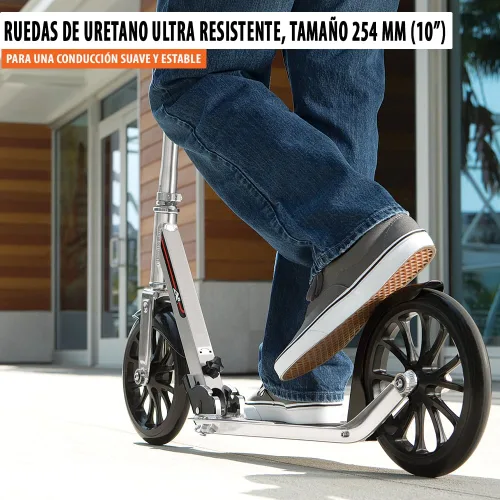 Vista 4 de Razor A6 Kick Scooter for Kids Ages 8+ - Extra-Tall Handlebars & Longer Deck, 10" Urethane Wheels, Aluminum Frame, Anti-Rattle Technology, for