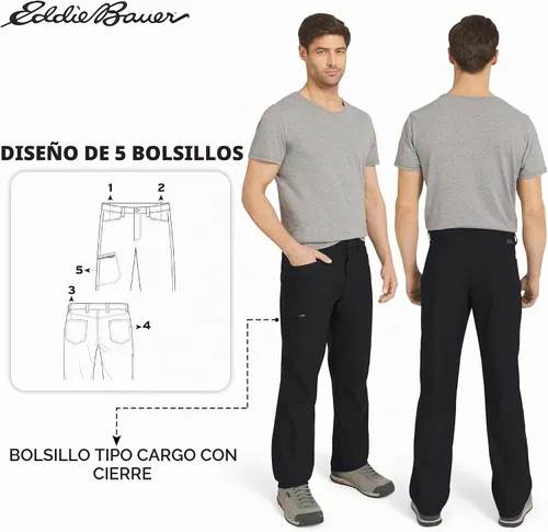 Vista 2 de Eddie Bauer pantalones Rainier para hombre Negro Rainier