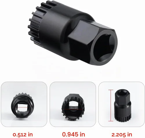 Vista 5 de Extractor de manivela de bicicleta Herramienta de extracción de soporte inferior de bicicleta con llave de 0.630 in Kit de herramientas