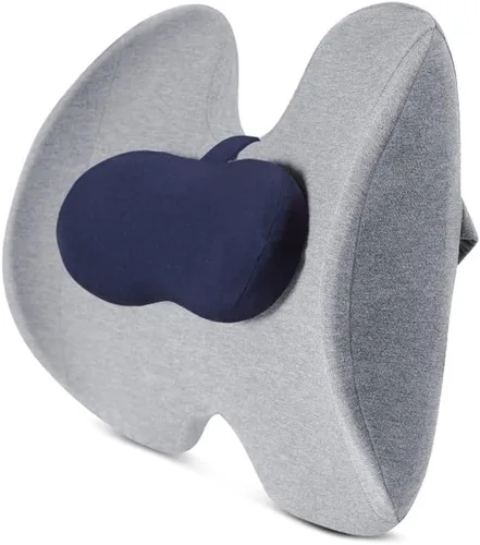 Vista 8 de Almohada de apoyo lumbar para silla de oficina, automóvil, almohada lumbar de espalda baja, cojín de espuma viscoelástica, cojín de respaldo