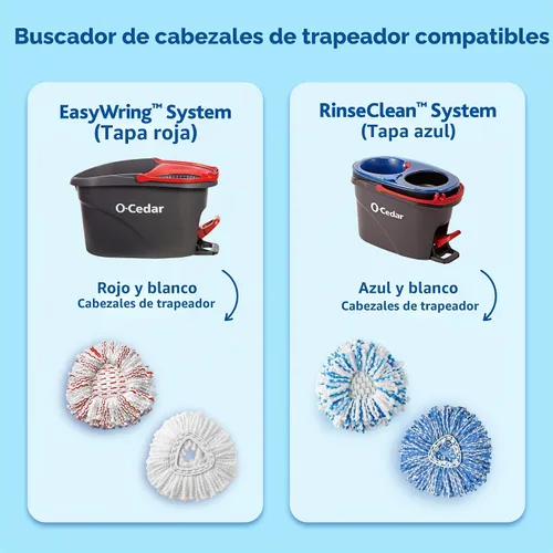 Vista 2 de O-Cedar EasyWring RinseClean - Recambio de microfibra para trapeador giratorio, 1 paquete, color azul
