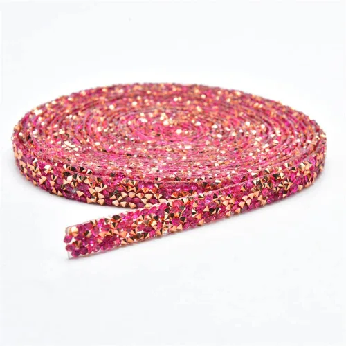 Vista 9 de Cinta de diamantes de imitación AB de 5 yardas, cinta brillante para planchar con diamantes de imitación para planchar, rollo de malla de resina