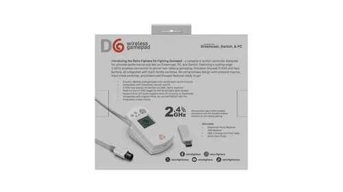 Vista 9 de Retro Fighters D6 Dreamcast Wireless Controller for SwitchPCDreamcast, White