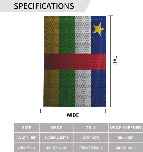 Vista 7 de Flag Of The Central African Republic Garden Flag 28"x40" Inch Double Sided Garden Flags Home Lawn Outdoor Decor Flags Party Banner Welcome Flag
