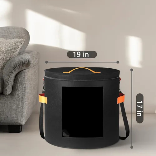 Vista 3 de Caja de almacenamiento de sombreros extragrande de kushon para mujeres y hombres, 19" de diámetro x 17" de alto, cajas para sombreros de vaquero