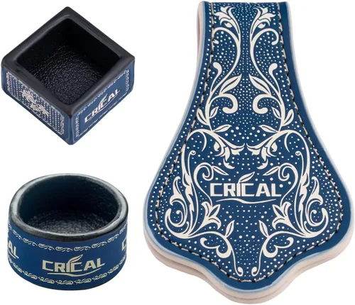 Vista 18 de CRICAL Magnetic Pool Chalk Holder, Leather Billiard Chalk Accessory Black Blue