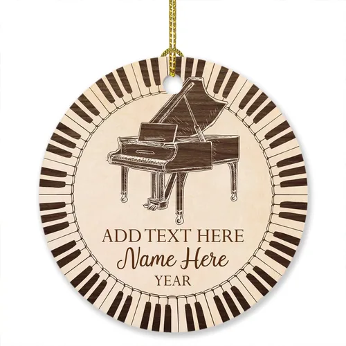 Vista 19 de Adorno de Navidad personalizado de acordeonista 2024, adornos de instrumentos musicales, adorno de acordeón, regalo para amantes de la música, texto