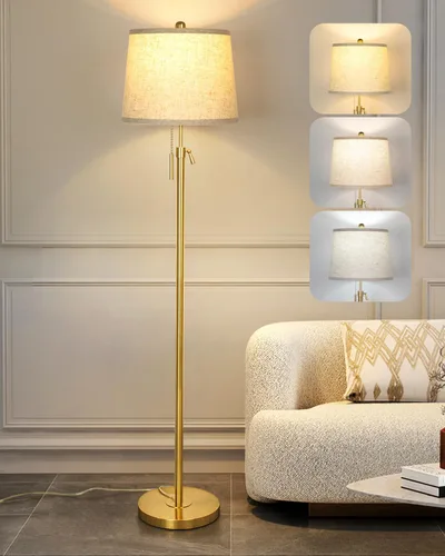 Vista 9 de JUNNAI Lámpara de pie moderna de altura ajustable, lámpara de pie alta con 3 temperaturas de color, lámparas de pie para sala de estar, dormitorio