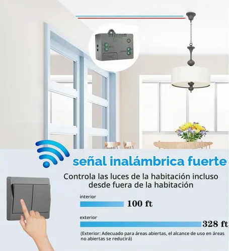 Vista 4 de Interruptor de luz inalámbrico autoalimentado, control remoto con rango