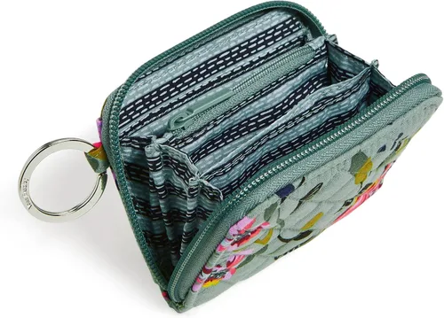 Vista 2 de Vera Bradley Cartera pequeña de algodón con cremallera para mujer con protección RFID
