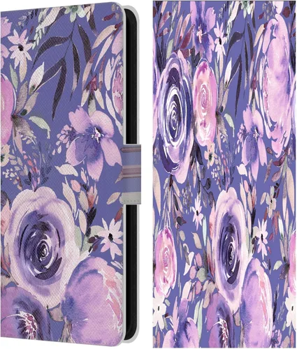 Vista 82 de Head Case Designs Officially Licensed Ninola Abstract Poppies Lilac Floral Leather Wallet Case Compatible with Samsung Galaxy A07 4G