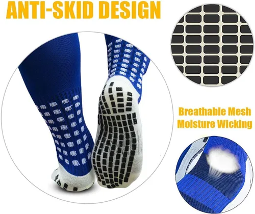 Vista 2 de 2 pares antideslizantes de fútbol baloncesto hockey fútbol fútbol yoga deportes calcetines para adultos, hombres y mujeres