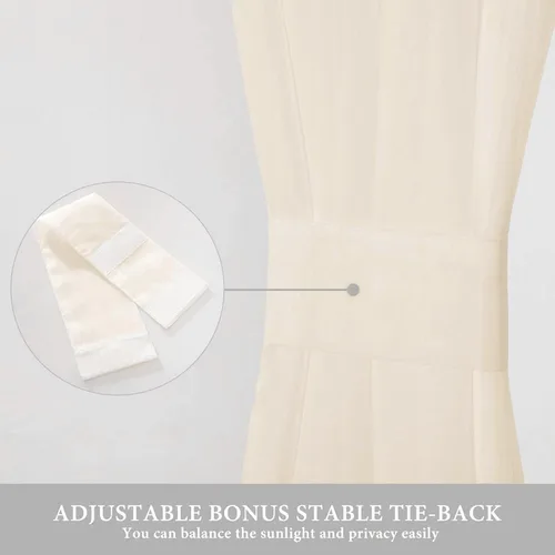Vista 49 de MIULEE Cortinas Transparentes Laterales para Puerta Francesa con Filtrado de Luz, Tratamiento de Ventana, 2 Paneles de 25 x 40 Pulgadas con Beige