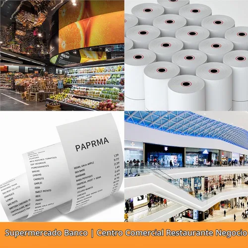 Vista 6 de rollos de papel térmico comprobante, 2 1/4 pulgadas x 50 pies (100 rollos), Blanco