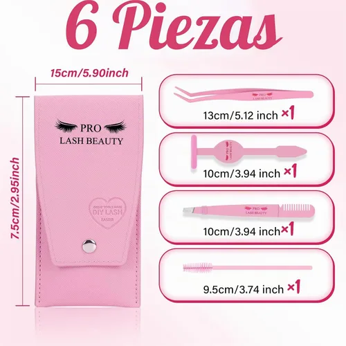 Vista 2 de Herramienta aplicadora de pestañas, kit de pinzas de extensión de pestañas, herramienta aplicadora de pestañas (3 piezas)