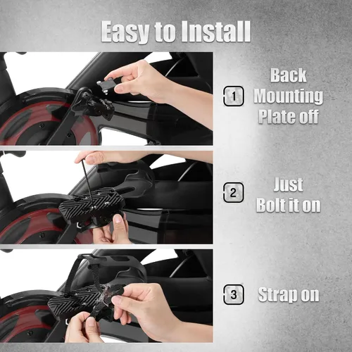 Vista 6 de CyclingDeal Jaulas para dedos – Compatible con pedales Peloton Bike & Bike+ – Convierte pedales Peloton en pedales de doble función – Paseo