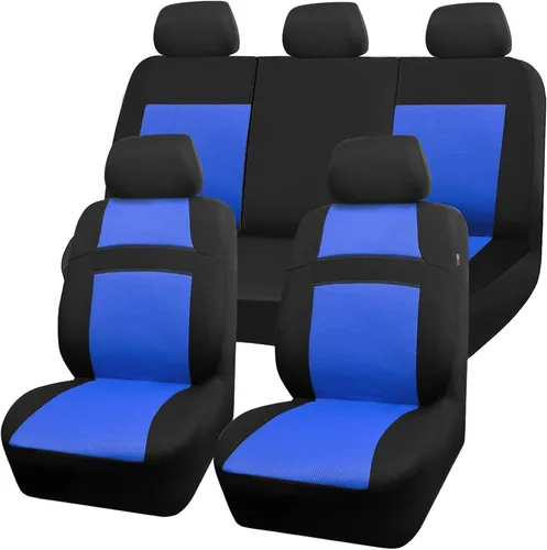 Vista 14 de CAR PASS Juego de fundas de asiento completas, Funda de asiento de malla de aire 3D con esponja compuesta de 5 mm en el interior, compatible