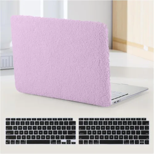 Vista 7 de Funda compatible con MacBook Air de 13 pulgadas (versión 2010-2017). Modelos: A1466 / A1369, funda rígida de piel crema texturizada a cuadros, sin