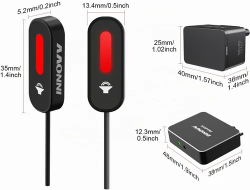 Vista 9 de INNOVV ThirdEYE - Sistema de punto ciego para motocicleta con alerta de voz e indicadores, sistema de asistente de moto impermeable, detecta